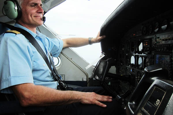 Dave, our friendly and skilled pilot from Dungu to Bunia, DR Congo